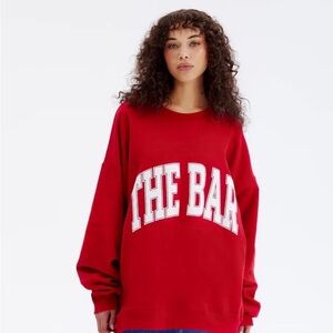 The Bar Bold Red Sweatshirt with White Text